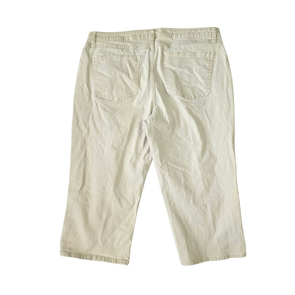 Mid Rise Capri Tan Beach Resort Preppy‎ Tennis Cropped Mom Khaki Pants Plus 18M